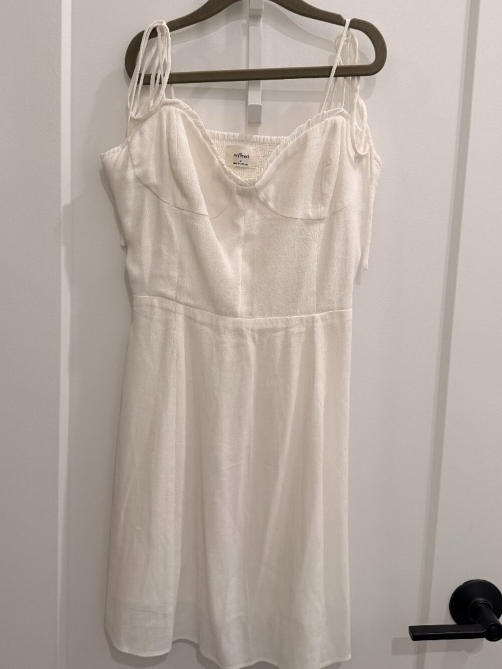 Aritzia Wilfred White Linen Mini Dress